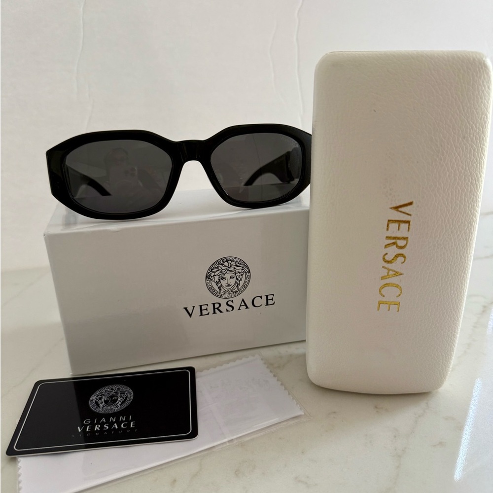 Versace Black Sunglasses with White Case